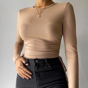 Taupe long sleeve top